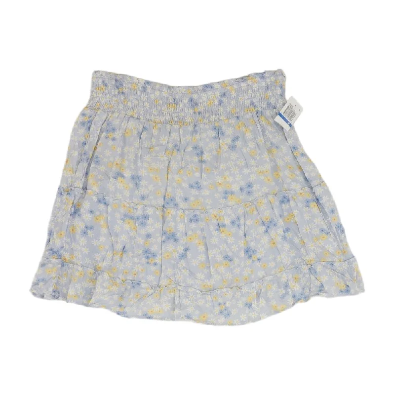 women's wool skirtsBlue Floral Mini Skirt