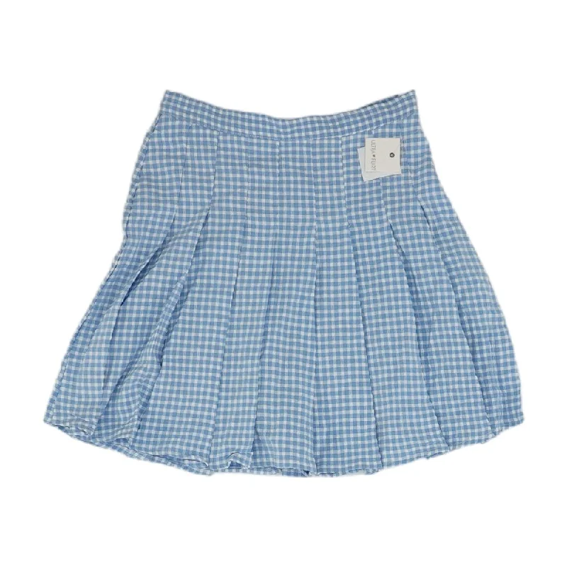 women's sustainable striped skirtsBlue Plaid Mini Skirt