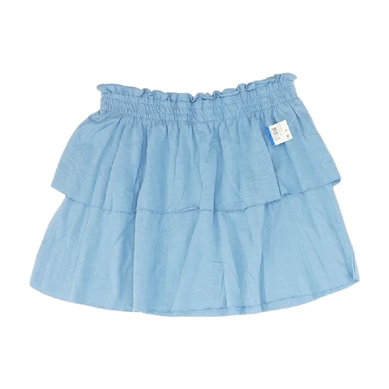 women's striped skirtsBlue Solid Mini Skirt