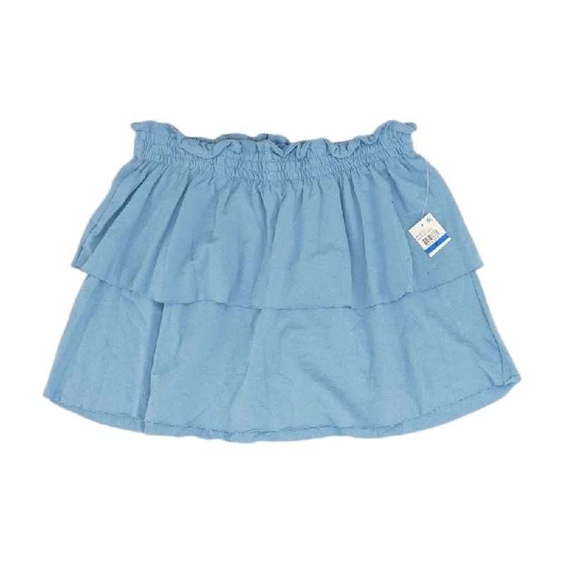 women's eco-friendly checked skirtsBlue Solid Mini Skirt