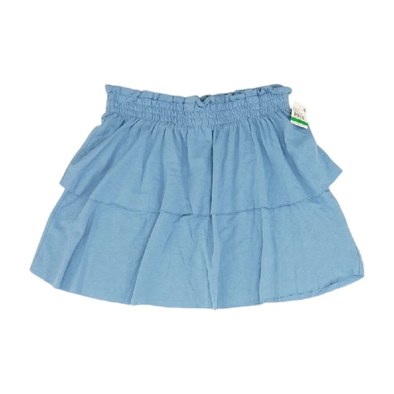 women's dressy circle skirtsBlue Solid Mini Skirt