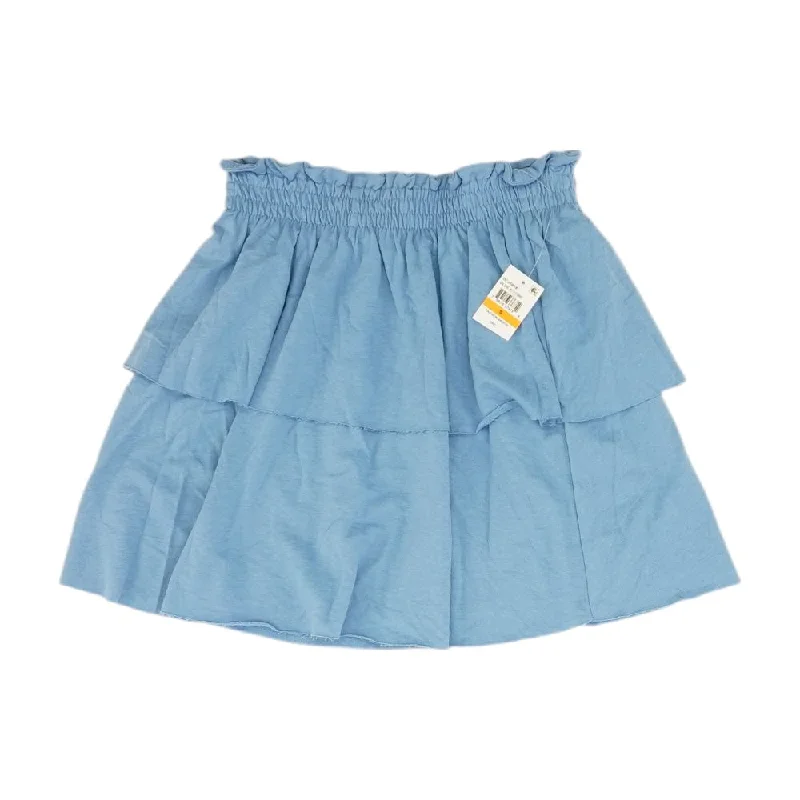 women's striped tulip skirtsBlue Solid Mini Skirt