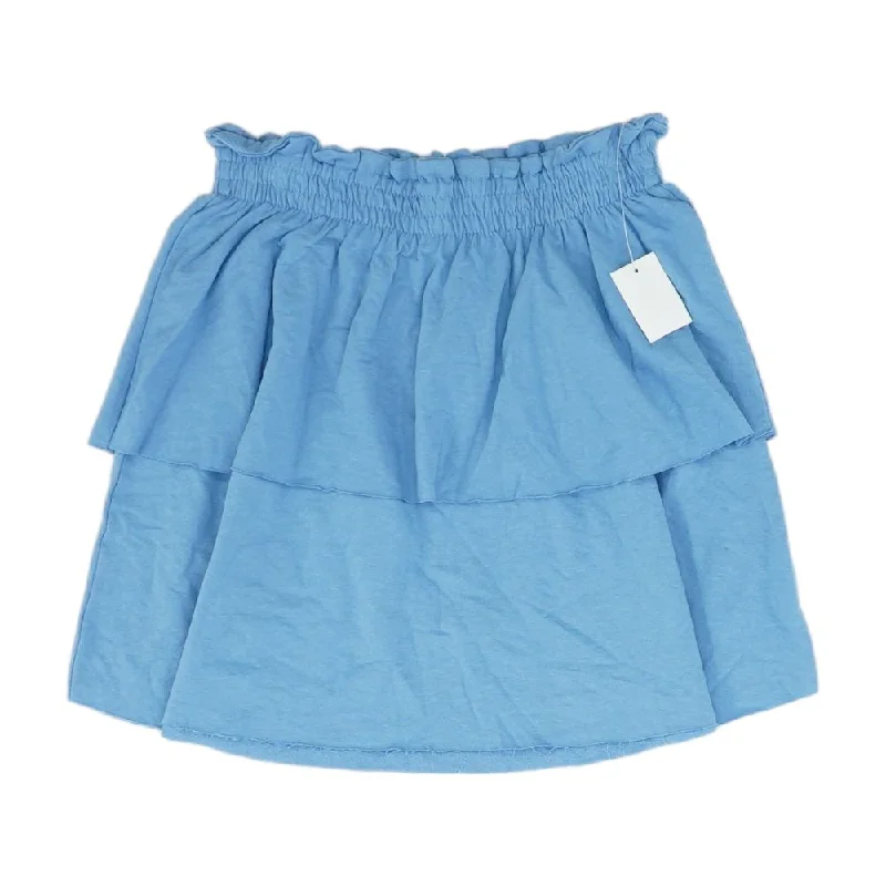 women's stretch skirtsBlue Solid Mini Skirt