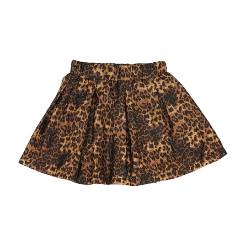 women's A-line skirtsBrown Animal Print Mini Skirt