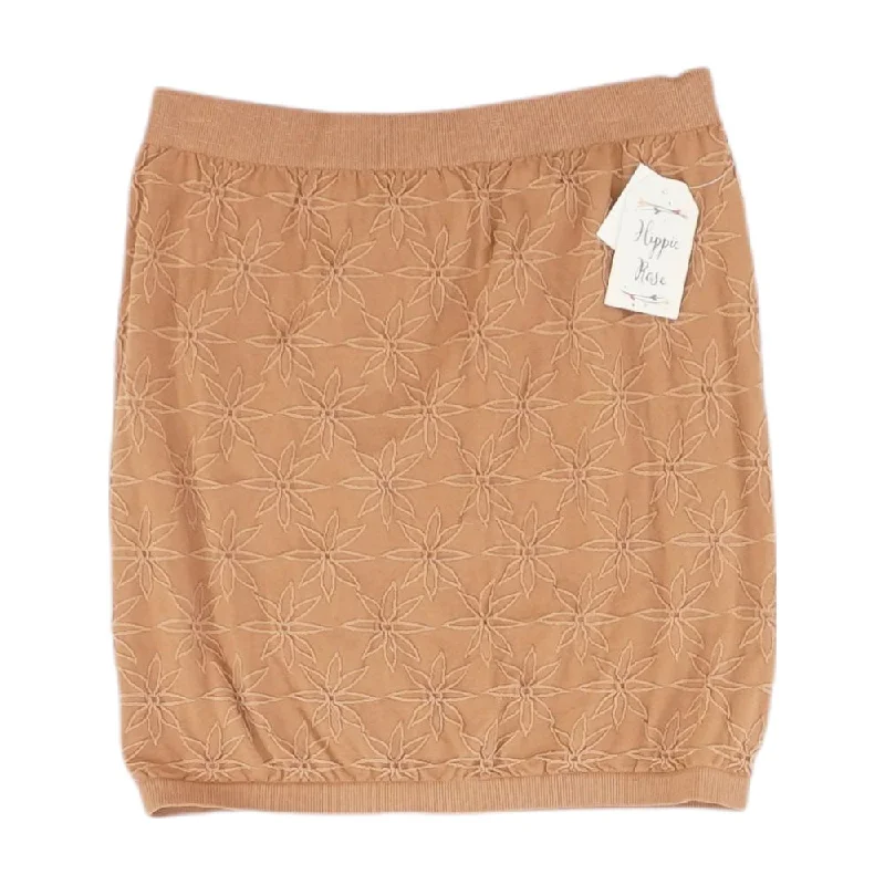 women's high-waisted skirtsBrown Solid Mini Skirt