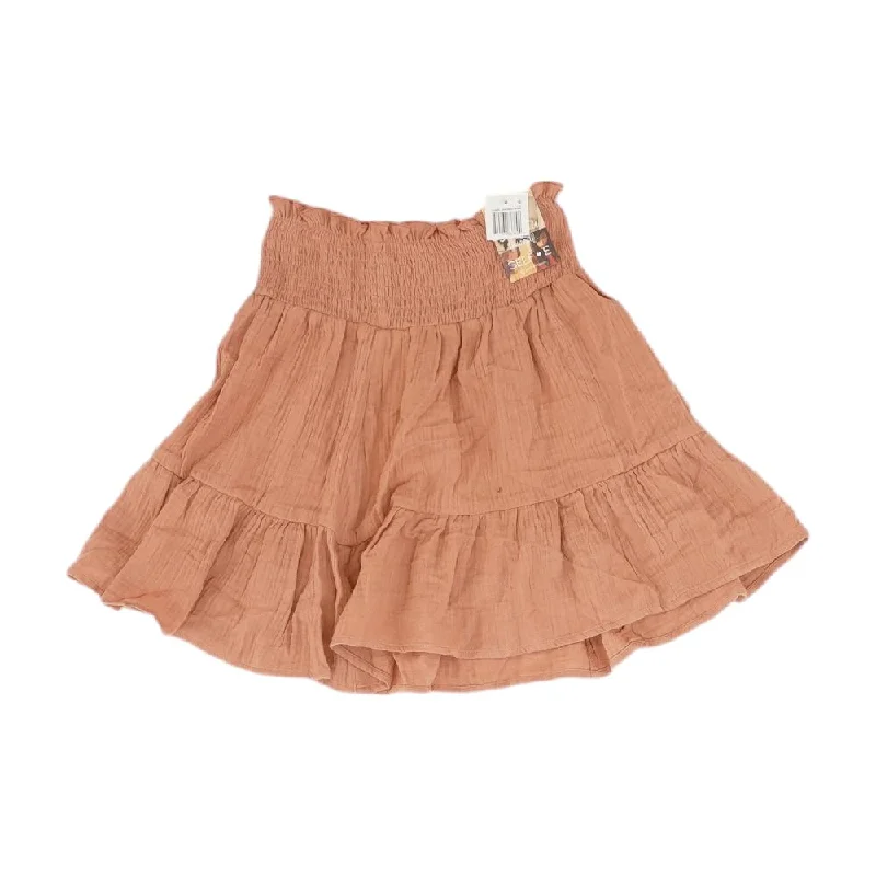 women's knitted skirtsBrown Solid Mini Skirt