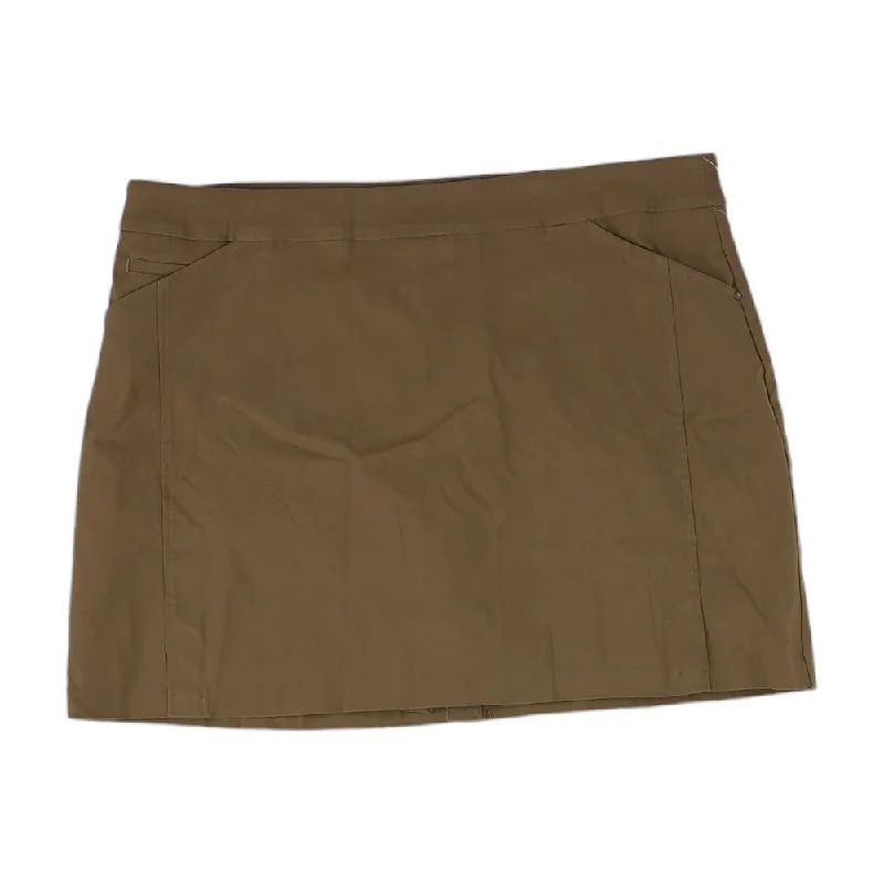 women's knitted mini skirts for casual wearBrown Solid Skort Skirt