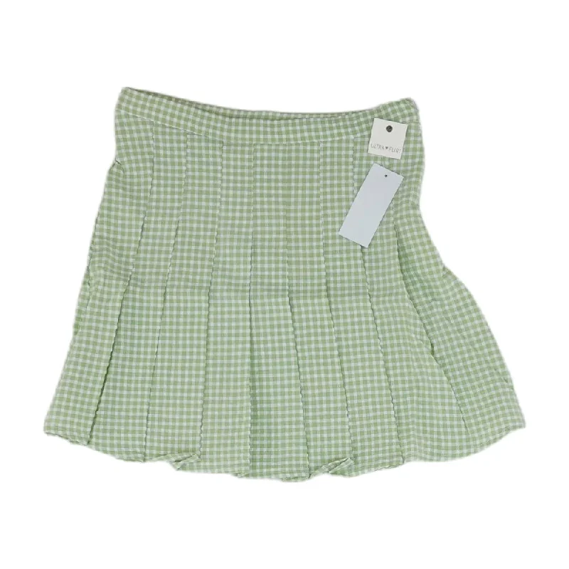 women's lightweight linen skirts for warm weatherGreen Plaid Mini Skirt