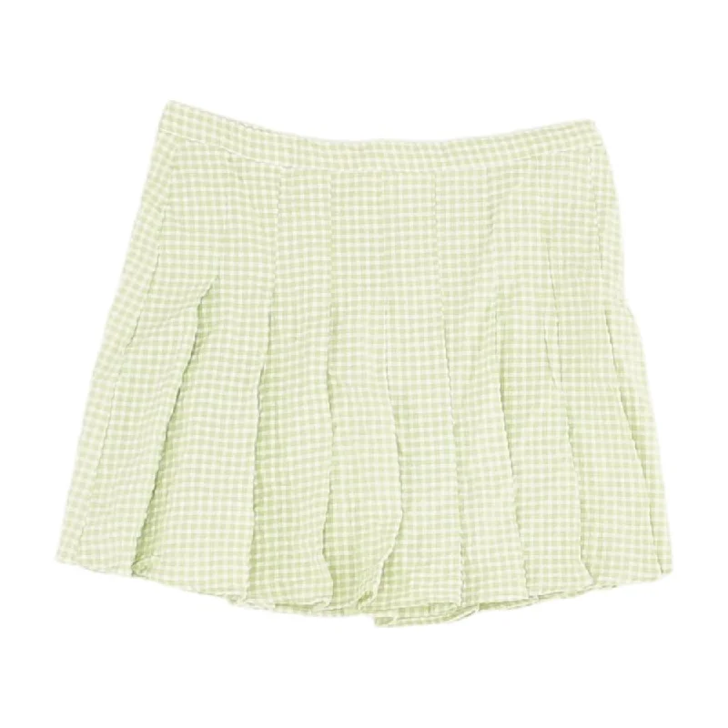 women's solid-color skirtsGreen Plaid Mini Skirt