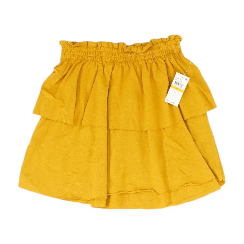 women's pencil skirtsMustard Solid Mini Skirt