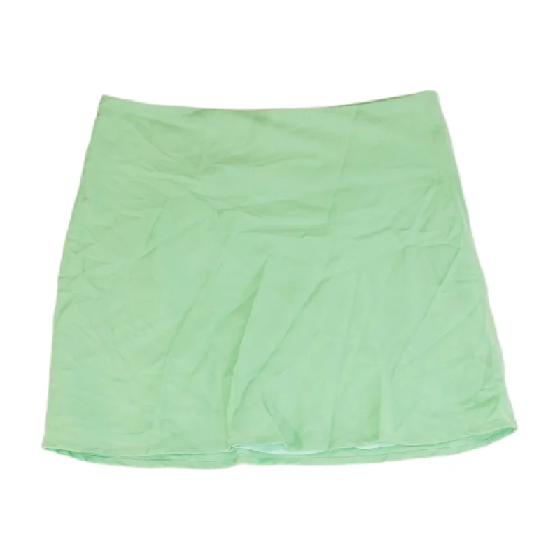 women's retro denim skirtsNeon Green Solid Mini Skirt