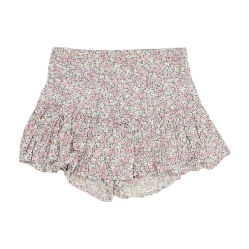 women's A-line skirtsPink Floral Skort Skirt