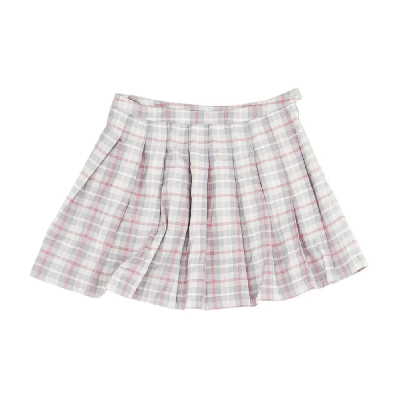 women's leather skirtsPurple Plaid Mini Skirt