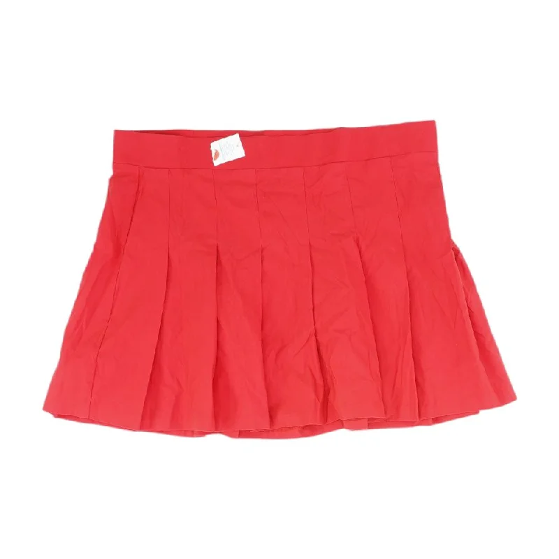 women's velvet skirtsRed Solid Mini Skirt