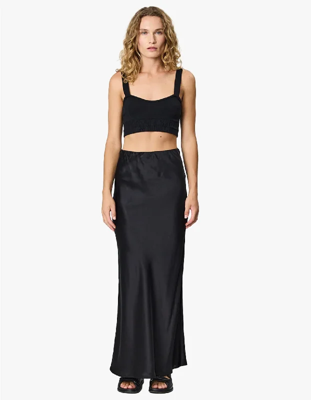 women's polyester tiered skirts for partiesCharlie Maxi Skirt - Black