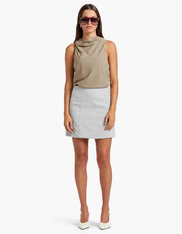 women's flowy midi skirts with pocketsHarlow Mini Skirt - Slate