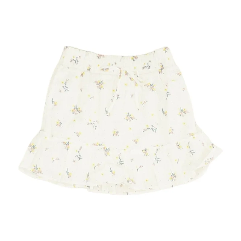 women's bodycon mini skirtsWhite Floral Mini Skirt