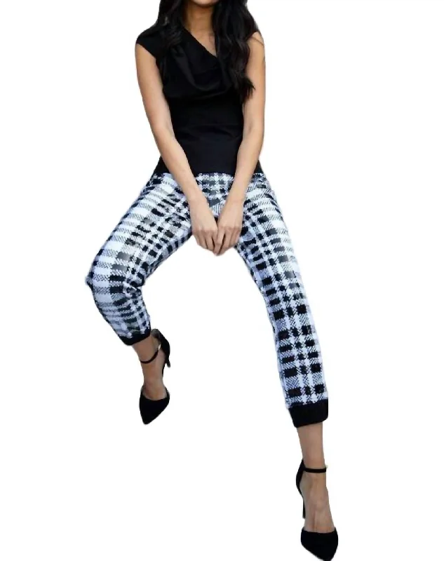 women's distressed pantsFernanda Jogger In Plaid Sequins