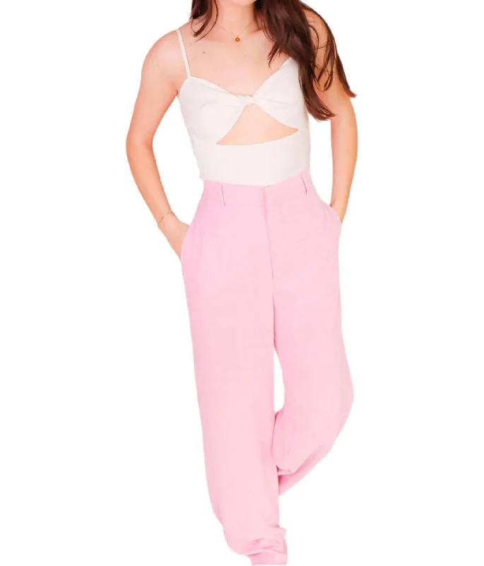 women's bridal pantsPink Dream Wide Leg Trousers In Strawberry Milk