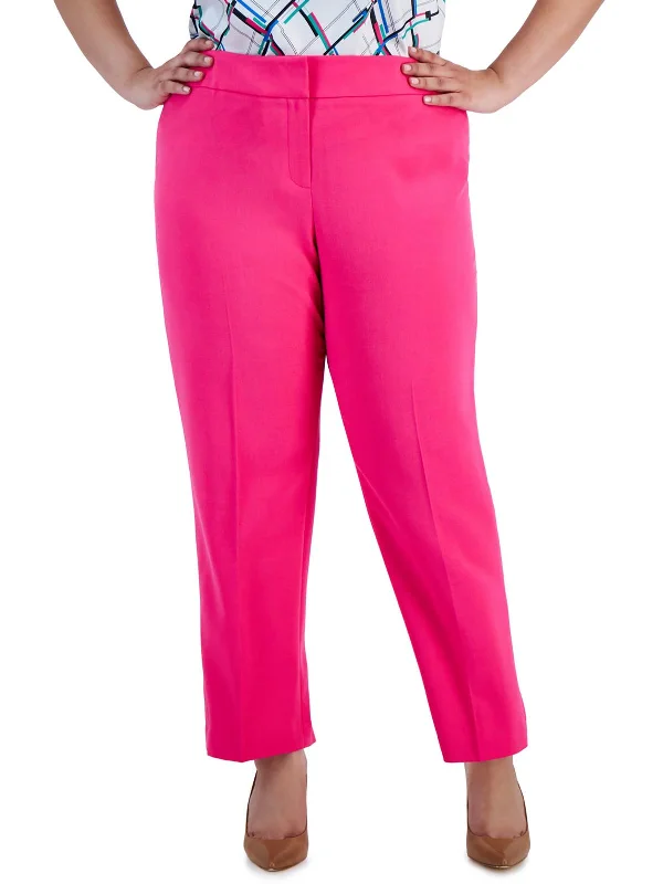 women's solid-color pantsPlus Womens HighRise Stretch Ankle Pants