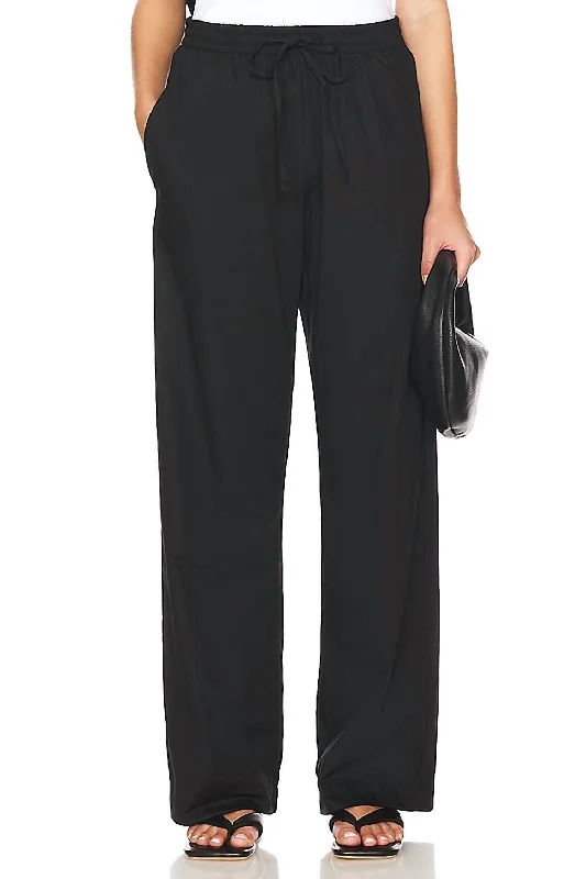 women's embroidered pantsPoplin Resort Pant In Black