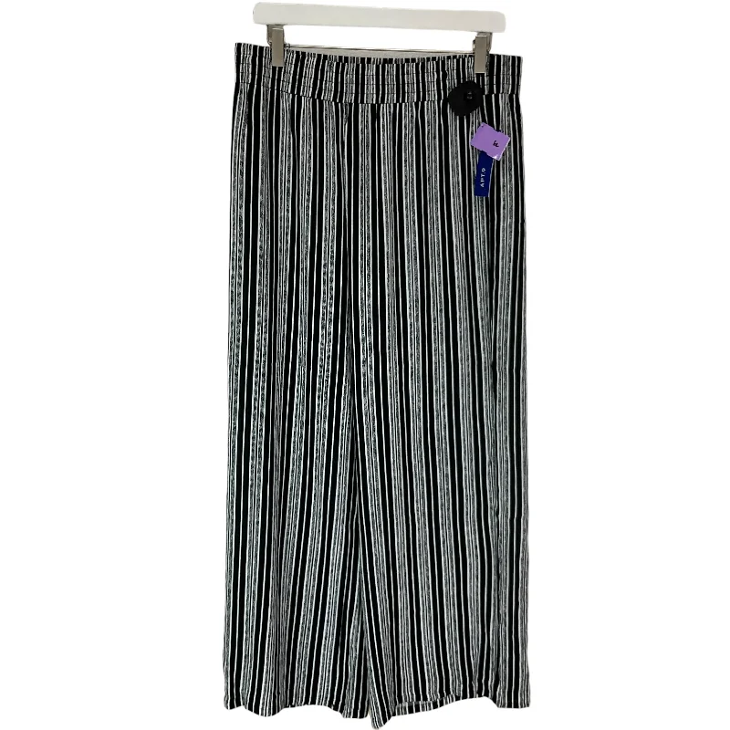 women's leggingsStriped Pattern Pants Wide Leg Apt 9, Size M