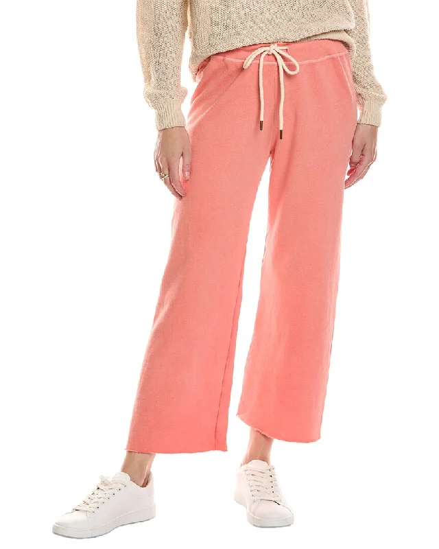 women's cargo pantsTHE GREAT The Wide Leg Cropped Sweatpant