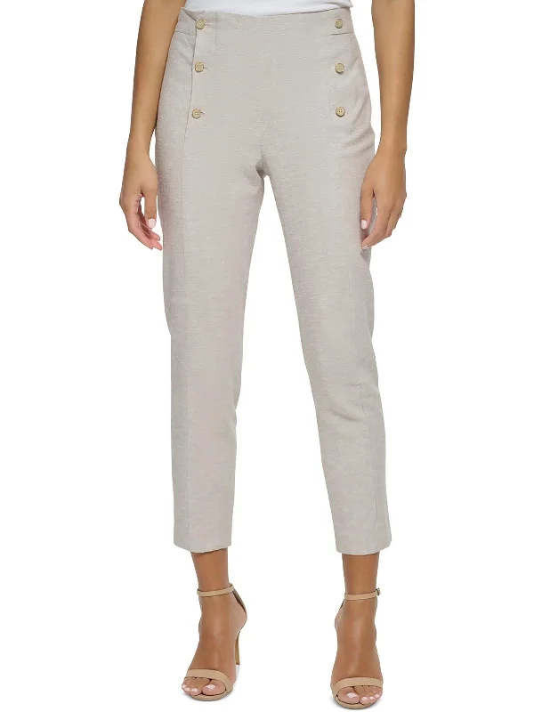 women's linen pantsWomens High Rise Embellished Ankle Pants