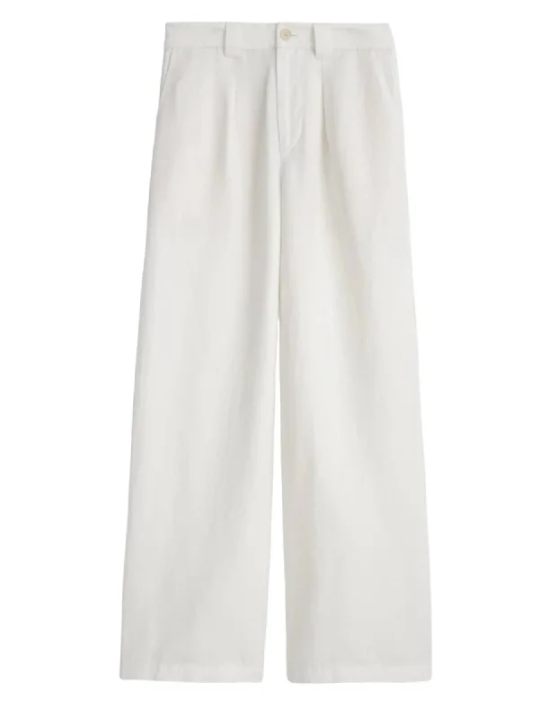 women's warm pantsWomen's Madeline Pleat Twill Trouser In Ecru