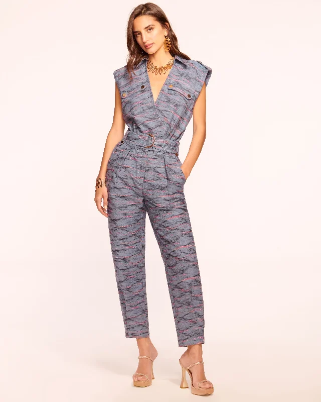 women's elegant jumpsuitsAviana Utilitarian Belted Jumpsuit