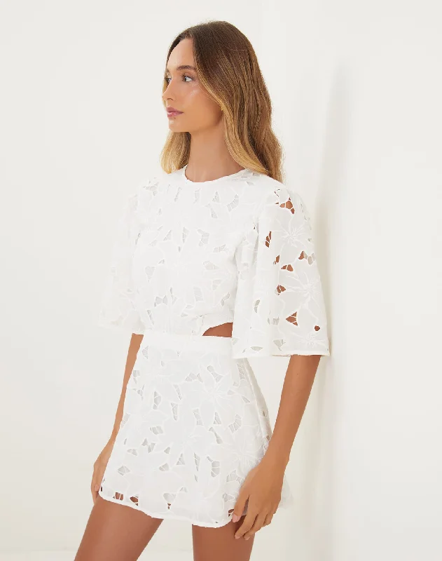 Zip-Up DressBabi Short Dress - Off White