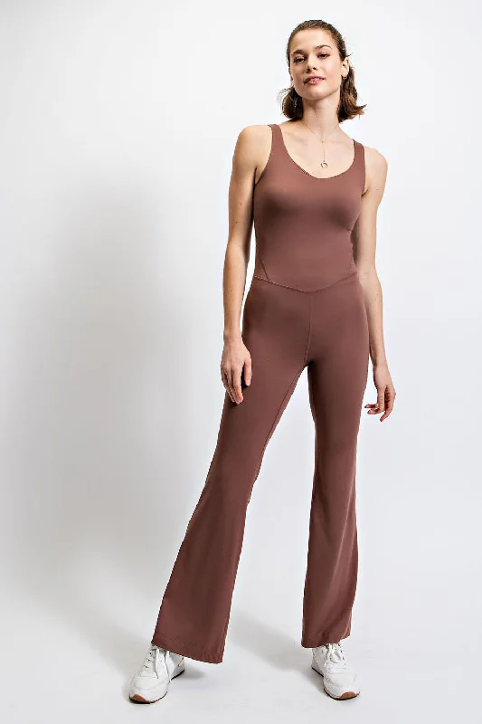 women's jumpsuits for fair-trade practicesExtra Sass Brown Fitted Jumpsuit