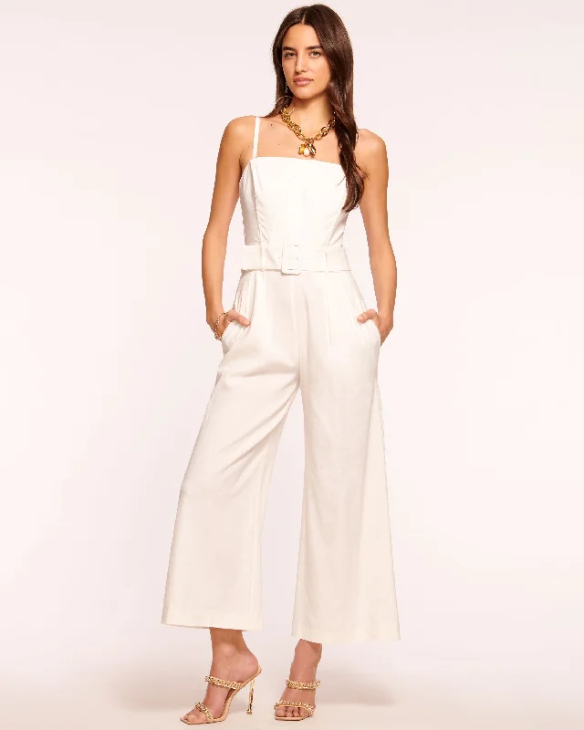 women's retro jumpsuitsDelia Cropped Belted Jumpsuit