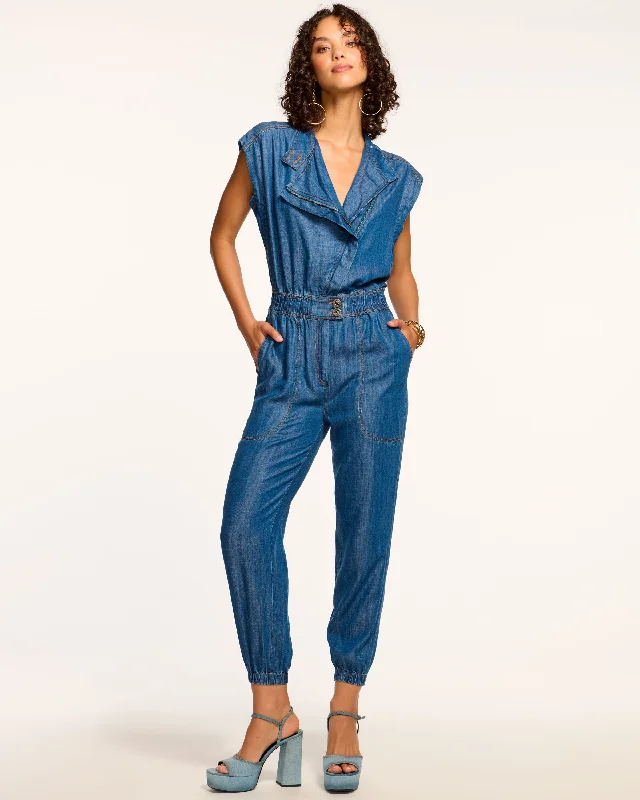 women's jumpsuits for tall womenHoss Relaxed Chambray Jumpsuit