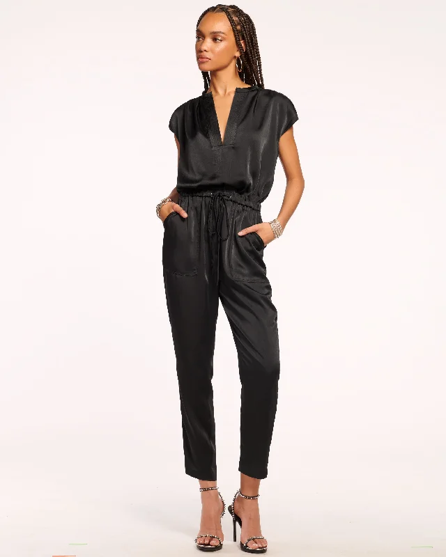 women's jumpsuits with striped patternsHudson Extended Shoulder Jumpsuit