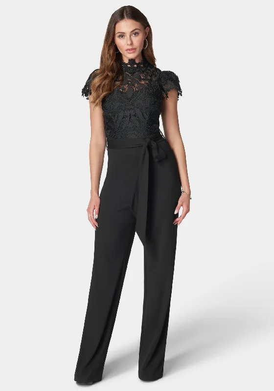 women's jumpsuits for runningLace High Neck Jumpsuit