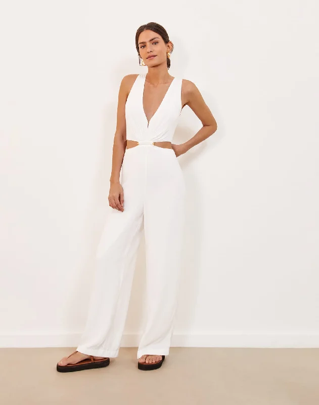 women's jumpsuits with rufflesNayara Detail Jumpsuit - Off White