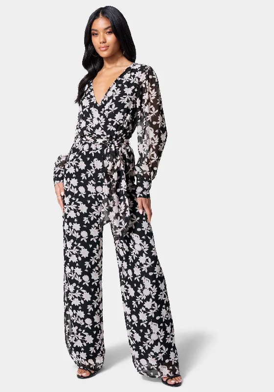 women's jumpsuits for petite womenPrinted Culotte Jumpsuit