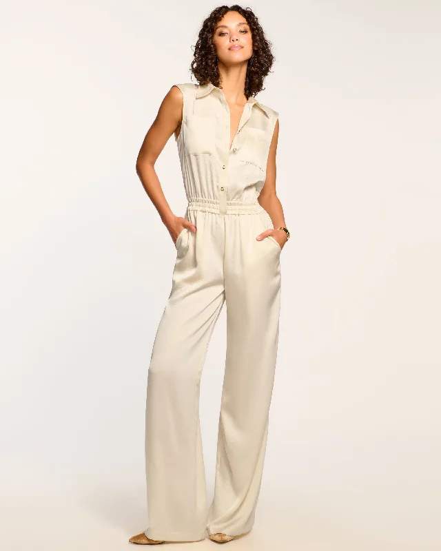 women's jumpsuits with rufflesRabiya Button Down Jumpsuit