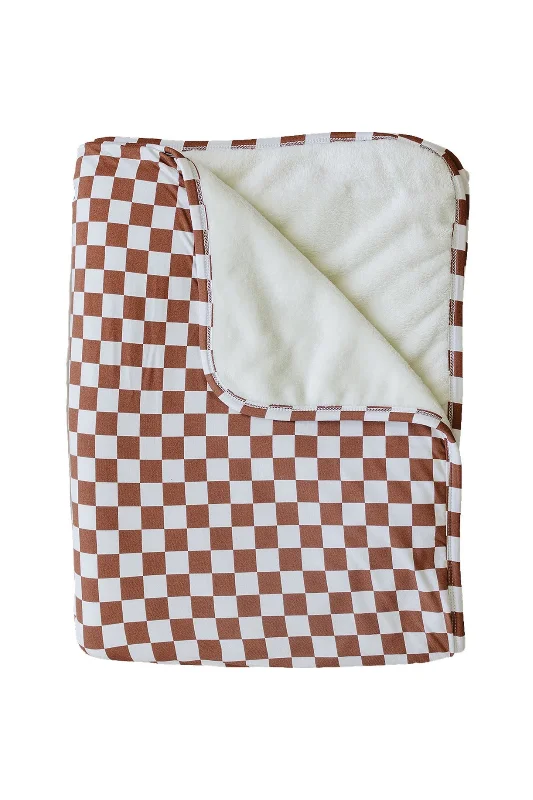 women's limited-edition dressesRust Checkered Bamboo Fleece Quilt