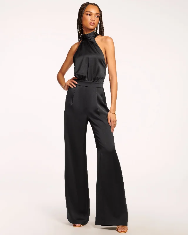 women's jumpsuits for pear-shaped bodiesTatiana Wide Leg Halter Jumpsuit