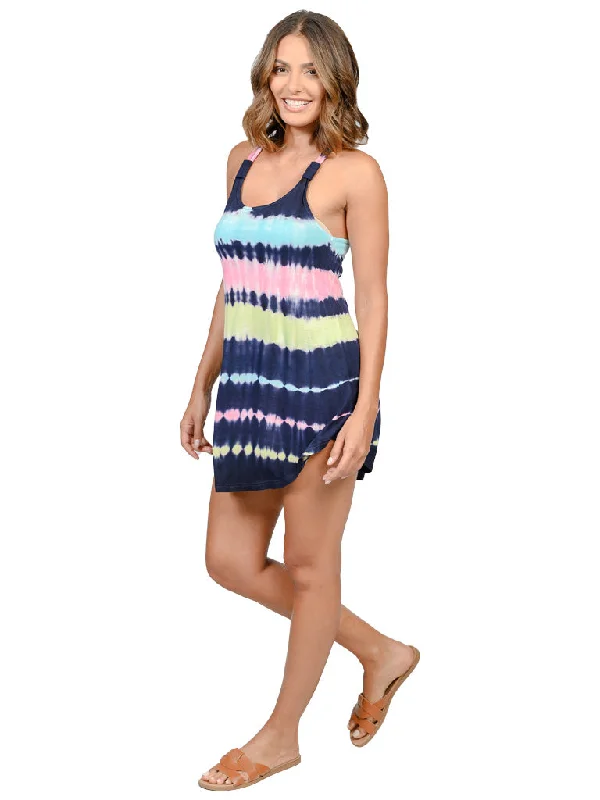 women's beach dressesTie-dyed bungee short dress