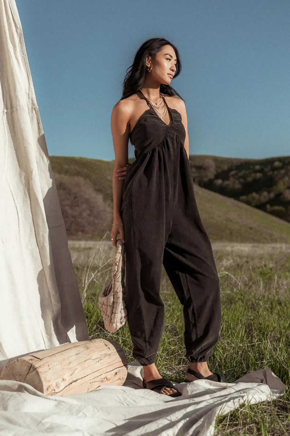 women's jumpsuits with Peter Pan collarsTrixie Jumpsuit in Black - FINAL SALE