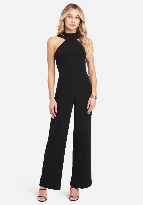 women's jumpsuits with rufflesWide Leg Halter Jumpsuit