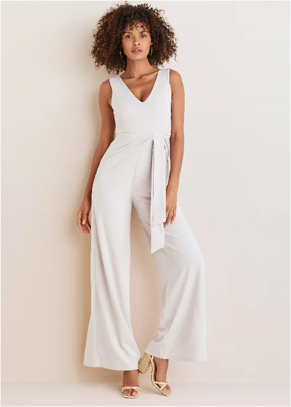 women's jumpsuits for runningWide Leg Jumpsuit - White