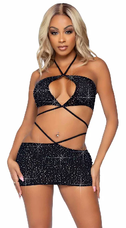 Adjustable High-Neck BrasShake It Off Two Piece Set