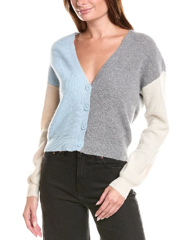 Plus-Size Pullover Chunky Sweaters27 Miles Malibu Colorblock Cropped Cashmere Cardigan