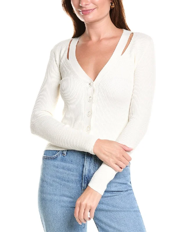 Extra-Large Knitted Crewneck Sweaters27 Miles Malibu Cutout Cashmere-Blend Cardigan