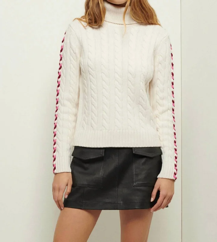 Comfortable Dressy SweatersPippa Lace Up Turtleneck In Ivory