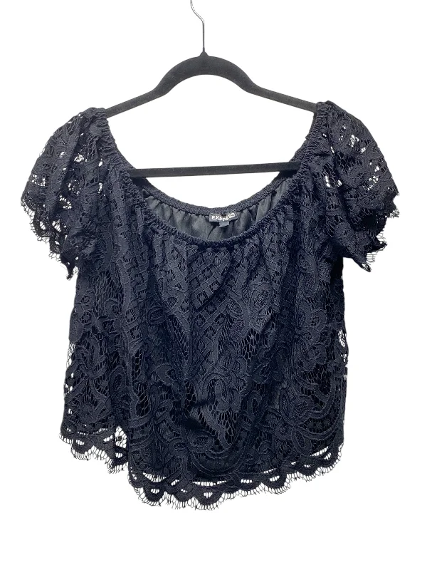 women's tops for those who want to add a personal touch to their wardrobe with unique and one-of-a-kind piecesTop Short Sleeve Basic By Express In Black, Size: S